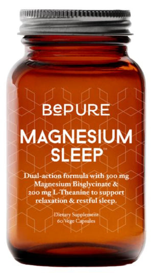A Supplement bottle with the name Magnesium Sleep (60 vcaps) by BePure