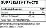 Ingredients including Calcium, Calcium D-Glucarate.