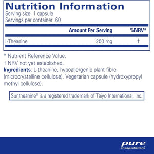 Ingredients: L-Theanine 200mg.