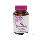 A Supplement container with the name  NeuriBiota by NeuroScience.