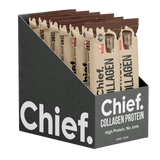 A Box of 12 Supplement bars (Choc Salted Caramel) by Chief Nutrition.