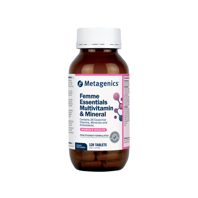 A supplement called Femme Essentials Multivitamin & Mineral (120 Tabs) by Metagenics.