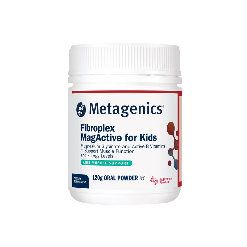 A supplement called Fibroplex MagActive for Kids by Metagenics.