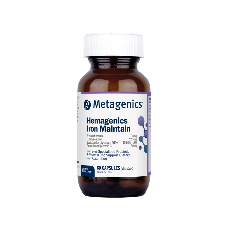 A supplement called Hemagenics Iron Maintain by Metagenics.