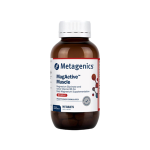 A Supplement container with the name MagActive Muscle by Metagenics.