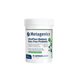 A Supplement container with the name Ultra Flora Balance Dairy Free Probiotic (30 caps) by Metagenics.
