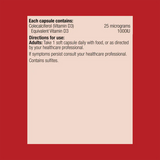 A list of ingredients including Colecalciferol, vitamin d3.