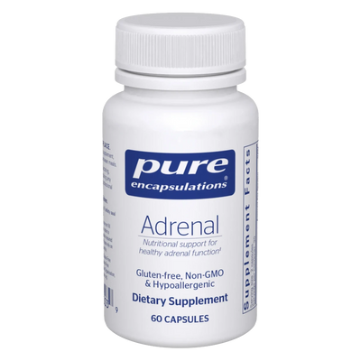 A Supplement container with the name Adrenal by Pure Encapsulations.