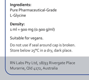 Supplement facts for Glycine Powder by RN Labs