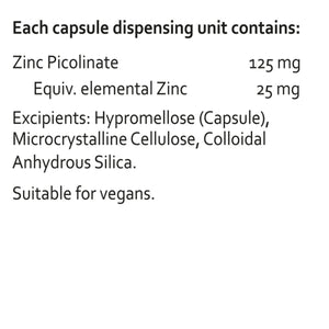 Ingredients: Zinc Picolinate. 