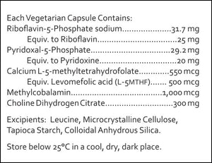 Supplement facts for Methyl Fortify by RN Labs