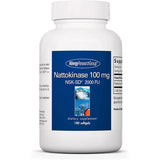 A Supplement container with the name Nattokinase 100mg by Allergy Research Group.