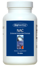 A picture of a supplement bottle with the label NAC Enhanced Antioxident Formula