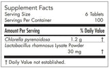 Text describing the ingredients: Chlorella pyrenoidosa, Lactobacillus rhamnosus Lysate powder.