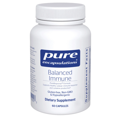 A Supplement container with the name Balance Immune by Pure Encapsulations.