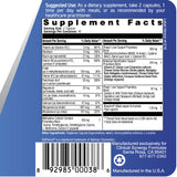label on supplement bottle displaying ingredients: Thiamin, Riboflavin, Niacin, methylated B6, Folate, methylcobolamin, Pantothenic acid, mgnesium, Zinc, selenum, manganese, molybdenum, Taurine, trimethylglycine, dimethylglycine, glycin, l-methionine, calcium D-glucarate, MSM, N-Acetyl L-Cystein, NAC, Alpha Lipoic Acid, Milk Thistle Seed Extract (Silybum marianum), Dandelion Leaf Extract (Taraxacum officinale) , Gingko Leaf Extract (Ginkgo biloba) 