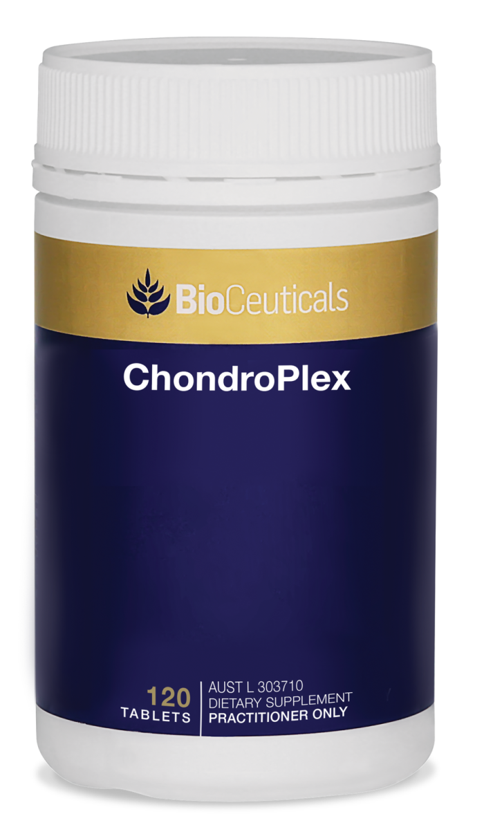 Bottle image of Bioceuticals ChondroPlex 120 tablets.