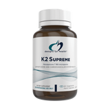 A Supplement container with the name K2 Supreme by Designs for Health.