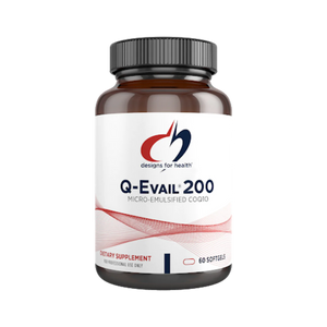 An image of a supplement called Q-Evail 200 by Designs for Health 60 softgels 