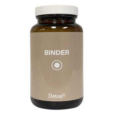 A Supplement bottle with the name Binder by Detox U
