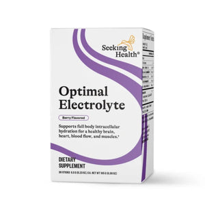 A Supplement container with the name Optimal Electrolyte (Berry) by Seeking Health