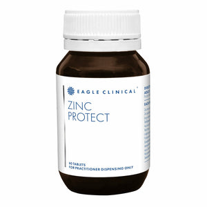 A Supplement container with the name Zinc Protect by Eagle Clinical. 