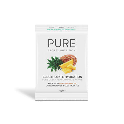 A Supplement container with the name Electrolyte Hydration (Pineapple) by Pure Sports Nutrition.