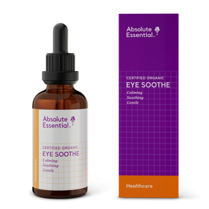 A Supplement bottle with the name Eye Soothe by Absolute Essential.