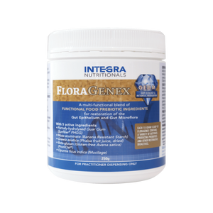 A Supplement container with the name FloraGenex by Integra Nutritionals.