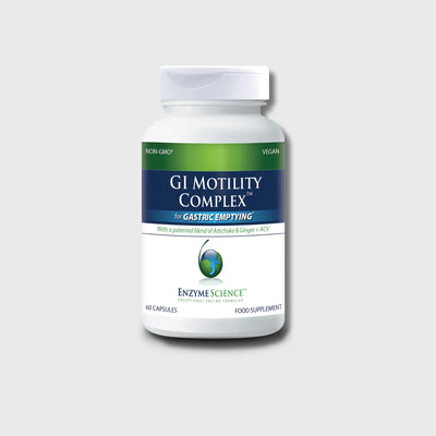 A Supplement container with the name GI Motility Complex by Enzyme Science.