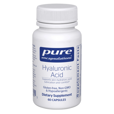 A Supplement container with the name hyaluronic Acid by Pure Encapsulations.