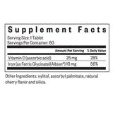 Ingredients: Vitamin C (ascorbic acid), Iron (as Ferric Glycinate)(Albion)