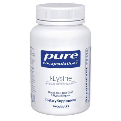 A Supplement container with the name I-Lysine (90 Caps) by Pure Encapsulations.
