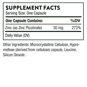 Ingredients: Zinc (as Zinc Picolinate)