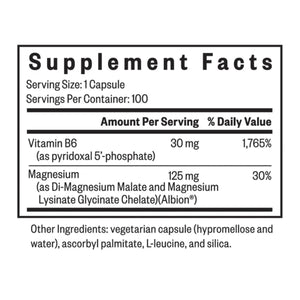Ingredients: Vitamin B6, Magnesium.