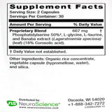 Ingredients: Proprietary Blend Phosphatidylseine 50%, L-glycine, L-taurine and Banaba extract (Lagerstroemia speciosa) (leaf) (18% Corosolic acid)