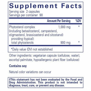 Ingredients: Phytosterol Complex, Betasitosterol, Campesterol, Stigmasterol, brassicasterol, sitostanol, 