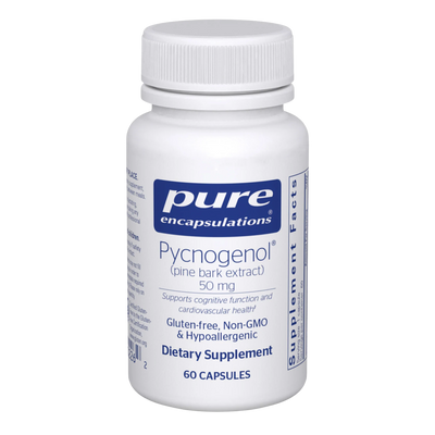 A Supplement container with the name Pycongenol by Pure Encapsulations.