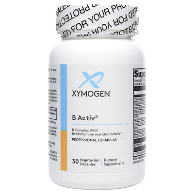 A Supplement container with the name B Activ by Xymogen. 