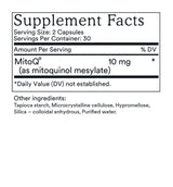 An image of a supplement called Mitoq ingredients