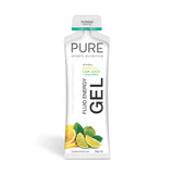 A Supplement container with the name Fluid Energy Gel (Lemon & Lime Juice + Caffeine) by pure Sports Nutrition.