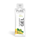 A Supplement container with the name Fluid Energy Gel (Lemon & Lime Juice) by pure Sports Nutrition.