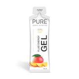 A Supplement container with the name Fluid Energy Gel (Mango Juice) by pure Sports Nutrition.