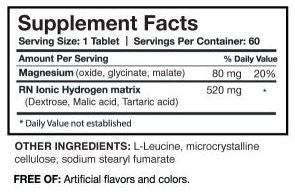 Supplement facts for H2 Absorb by Researched Nutritionals