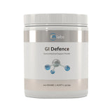Image of a white supplement bottle that says GI defence RN labs Gastrointestinal Support Powder 210grams 