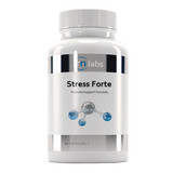 A Supplement container with the name Stress Forte by RN Labs.