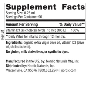 Ingredients: Vitamin D3 (as cholecalciferol).