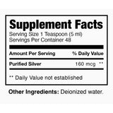 Ingredients: Purified Silver 236ml 48-Serves, 473ml 96-Serves.