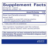 Ingredients: Green Tea ( Camellia sinensis) Extract (Leaf) 100mg 