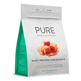 A Supplement container with the name Whey Protein Concentrate (Salted Caramel) by Pure Sports Nutrition.